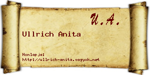 Ullrich Anita névjegykártya